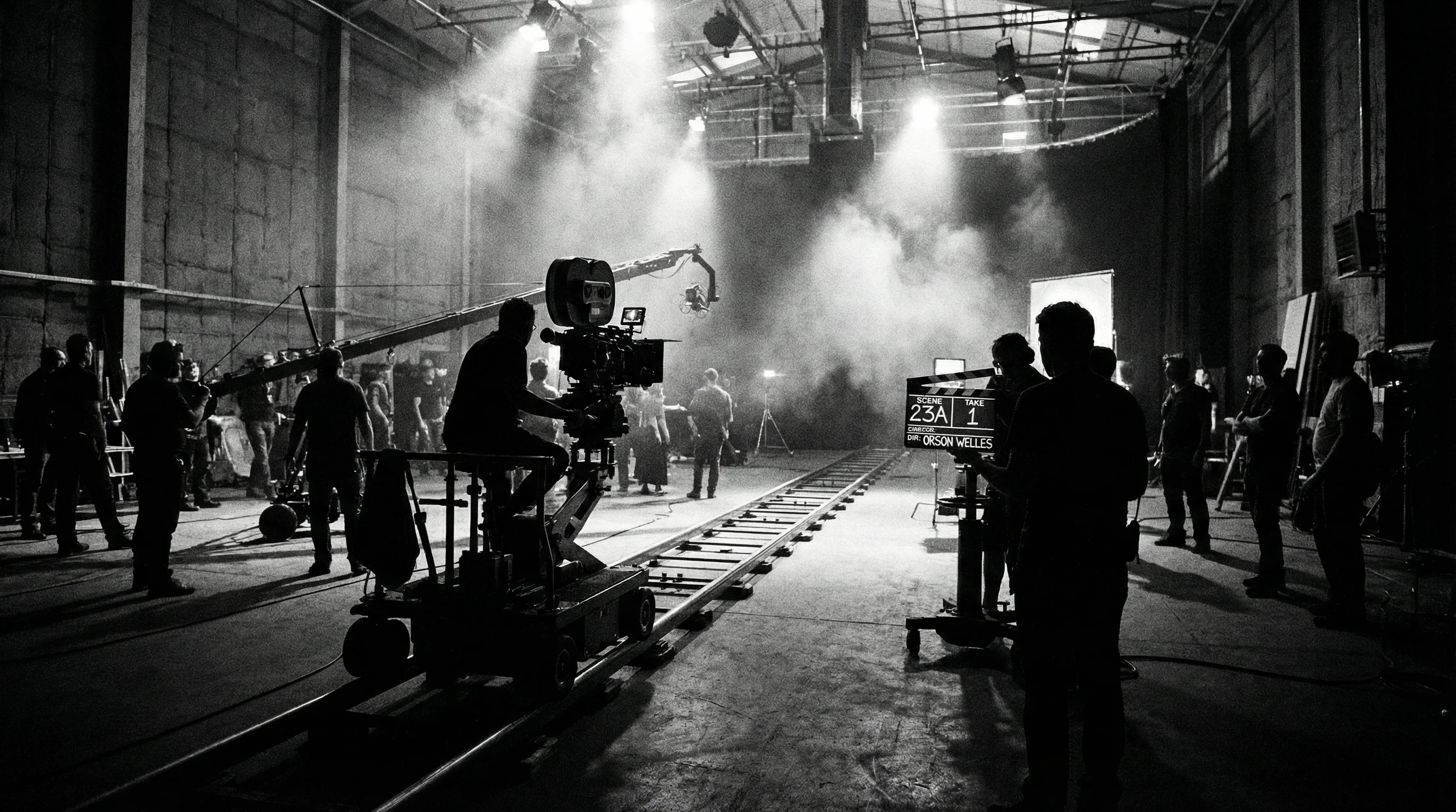 一镜到底长镜头电影拍摄现场 - 摄影机沿轨道运动的壮观场景